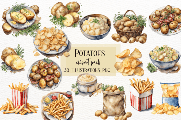 Charming Watercolor Potato Clipart for Creative Projects