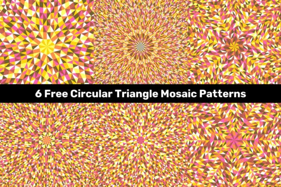Unlock Visual Energy with 6 Free Circular Triangle Mosaic Patterns